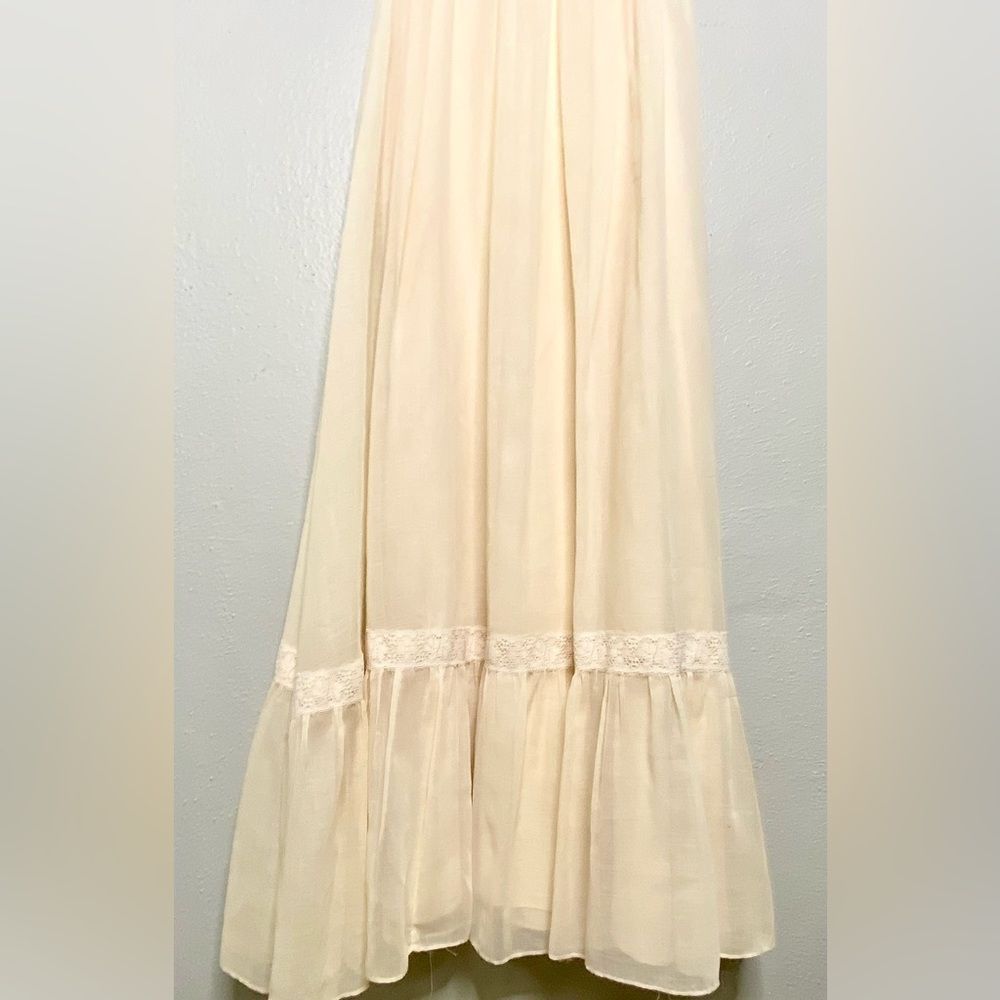 Candi Jones Prairie Pinafore Cotton Crochet Lace Ruffled  Sleeveless Maxi dress - Picture 2 of 15